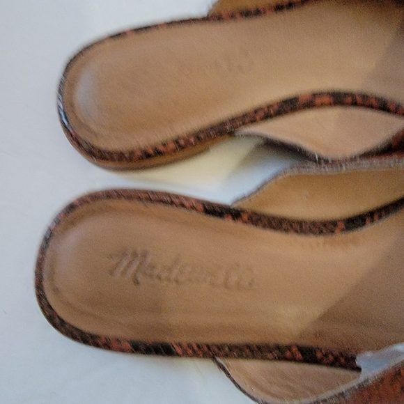 Madewell The Emilia Mule in Snake Embossed Leather Women's Sz 8 Pointy Toed - Picture 5 of 11